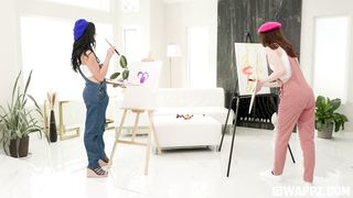Ava Davis & Serena Sterling - Kinky Painters Fuck Their Nude Models