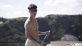 Laura Bentley - Blonde MILF Cant Resist Pool Boys Cock