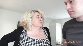 Camilla - Busty BBW Mom Camilla catches Son Peeking on the Older Neighbor Lady