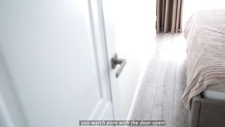 Jenny Lux - Daughter Seduces dad by Watching Porn with Door Open